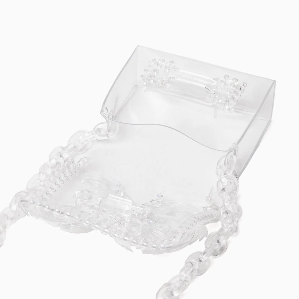 Mame Kurogouchi Sculptural Mini Chain Bag Clear Crossbody shoulder - Picture 10 of 11